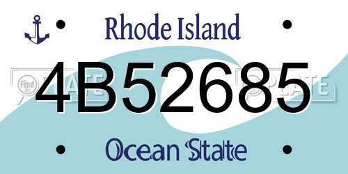 4B52685 Rhode Island License Plate
