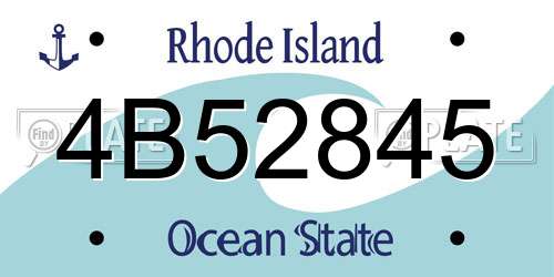 4B52845 Rhode Island License Plate