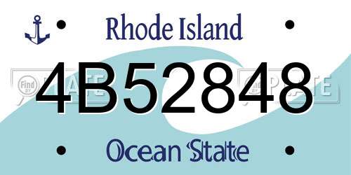 4B52848 Rhode Island License Plate