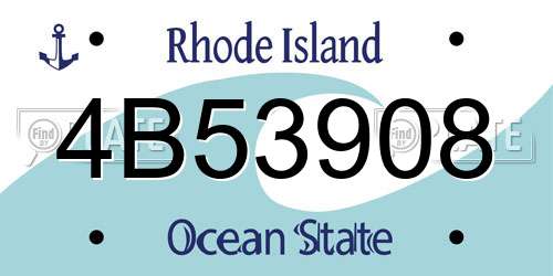 4B53908 Rhode Island License Plate