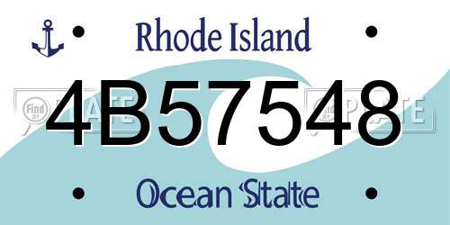 4B57548 Rhode Island License Plate