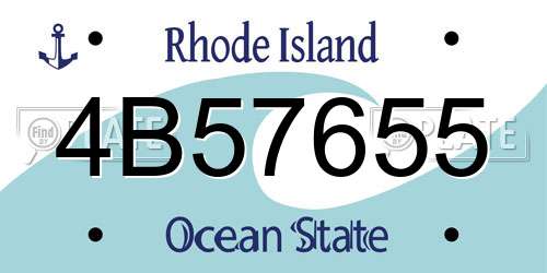 4B57655 Rhode Island License Plate