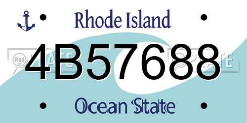 4B57688 Rhode Island License Plate