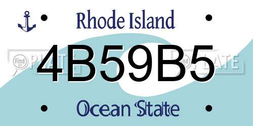 4B59B5 Rhode Island License Plate