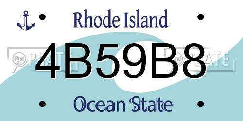 4B59B8 Rhode Island License Plate
