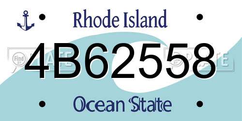 4B62558 Rhode Island License Plate