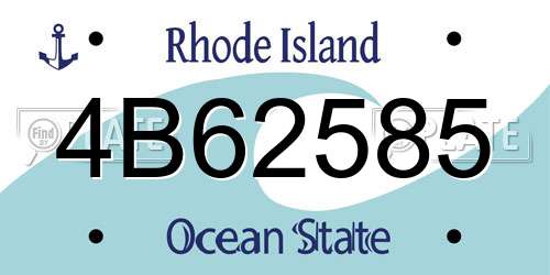 4B62585 Rhode Island License Plate