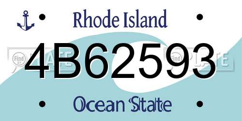 4B62593 Rhode Island License Plate