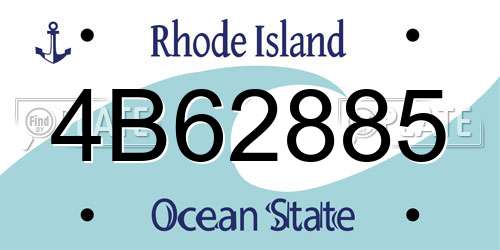 4B62885 Rhode Island License Plate