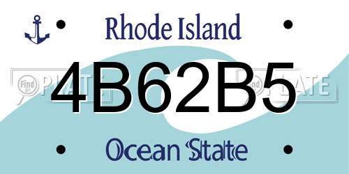 4B62B5 Rhode Island License Plate