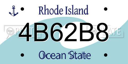 4B62B8 Rhode Island License Plate