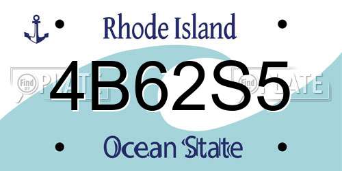 4B62S5 Rhode Island License Plate