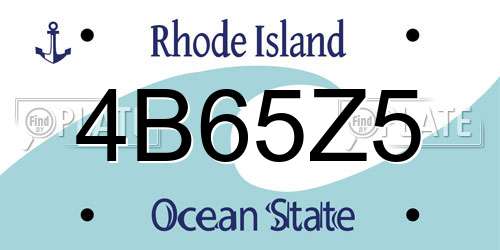 4B65Z5 Rhode Island License Plate