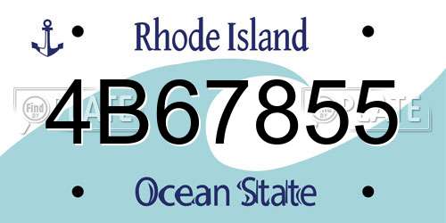 4B67855 Rhode Island License Plate