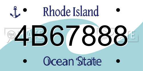 4B67888 Rhode Island License Plate