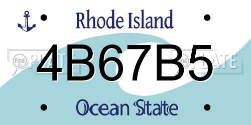4B67B5 Rhode Island License Plate