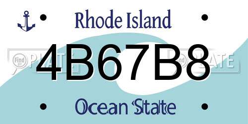 4B67B8 Rhode Island License Plate