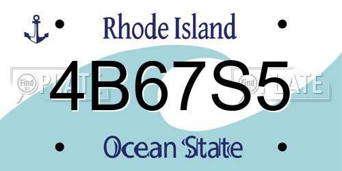 4B67S5 Rhode Island License Plate