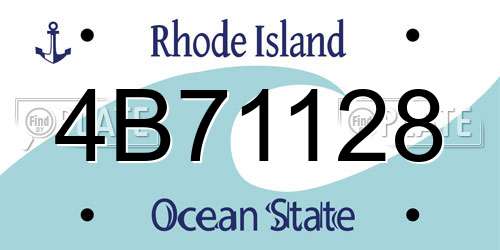 4B71128 Rhode Island License Plate
