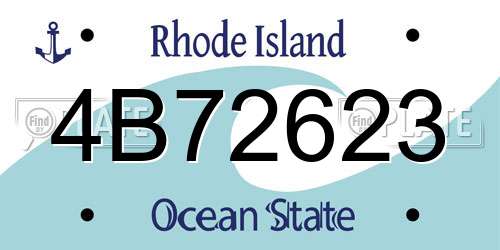 4B72623 Rhode Island License Plate