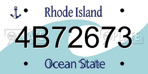 4B72673 Rhode Island License Plate