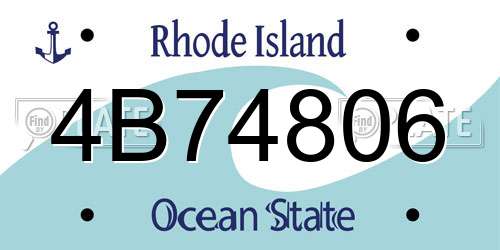 4B74806 Rhode Island License Plate