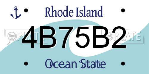 4B75B2 Rhode Island License Plate