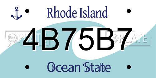 4B75B7 Rhode Island License Plate