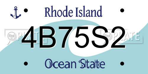 4B75S2 Rhode Island License Plate