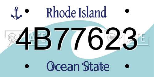 4B77623 Rhode Island License Plate