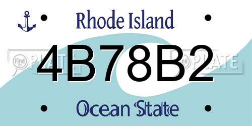 4B78B2 Rhode Island License Plate