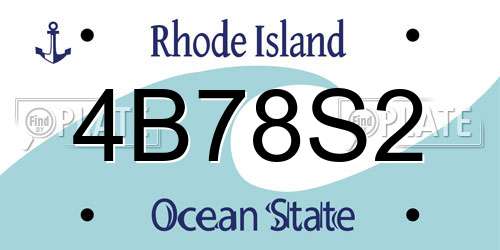 4B78S2 Rhode Island License Plate