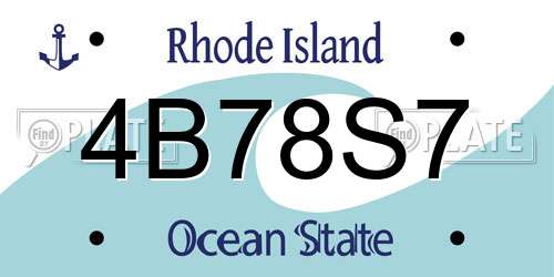 4B78S7 Rhode Island License Plate