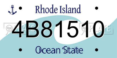 4B81510 Rhode Island License Plate
