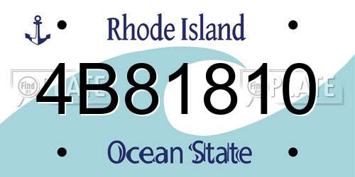 4B81810 Rhode Island License Plate