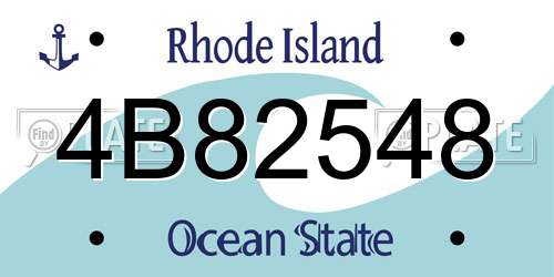 4B82548 Rhode Island License Plate