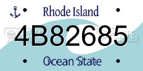 4B82685 Rhode Island License Plate