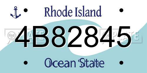 4B82845 Rhode Island License Plate