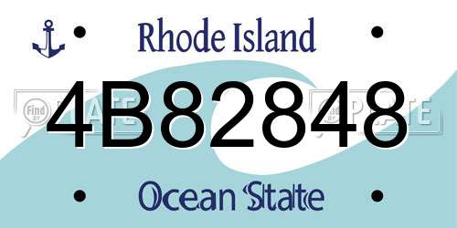 4B82848 Rhode Island License Plate
