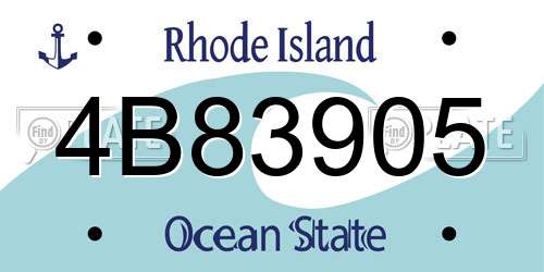 4B83905 Rhode Island License Plate