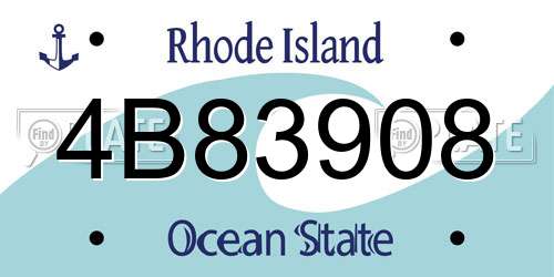 4B83908 Rhode Island License Plate