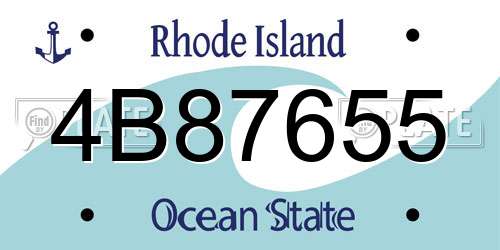 4B87655 Rhode Island License Plate