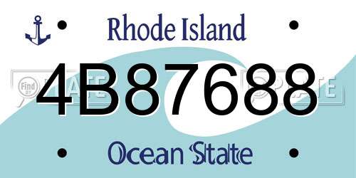 4B87688 Rhode Island License Plate