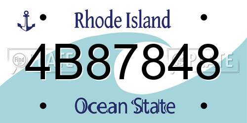 4B87848 Rhode Island License Plate