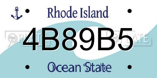 4B89B5 Rhode Island License Plate
