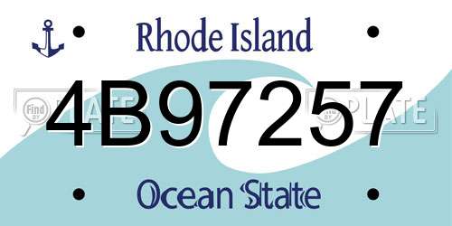 4B97257 Rhode Island License Plate
