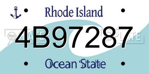 4B97287 Rhode Island License Plate