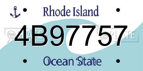 4B97757 Rhode Island License Plate