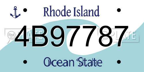4B97787 Rhode Island License Plate
