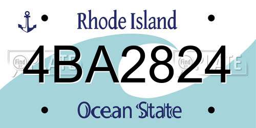 4BA2824 Rhode Island License Plate
